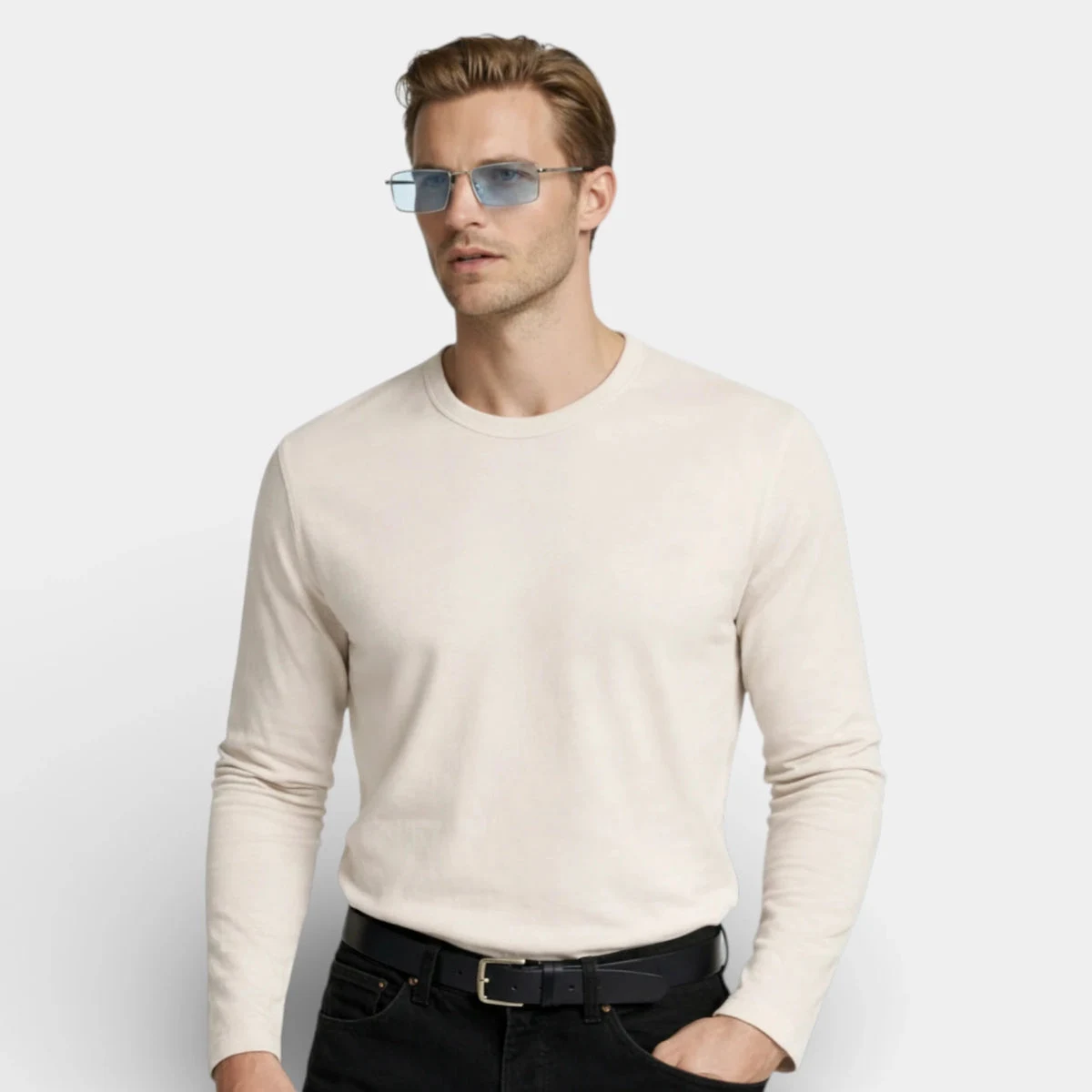 Zarek Rectangular Slim Metal Frame Sunglasses